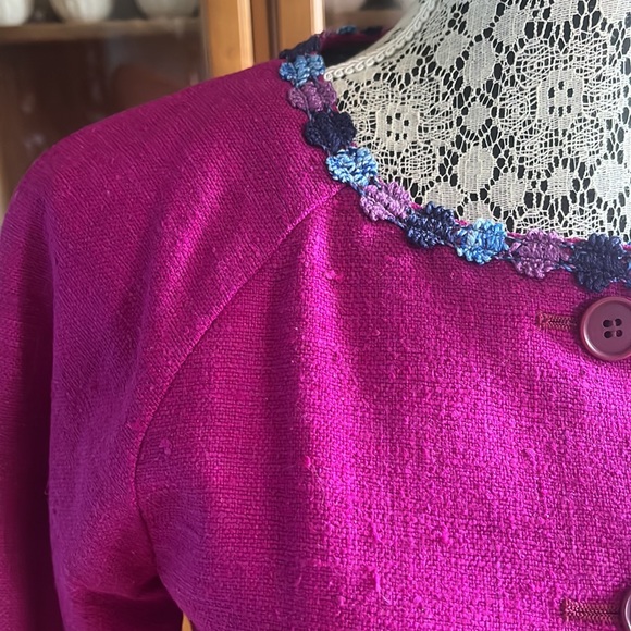 NWT Romeo Gigli Silk Purple Jacket Size 2 - Picture 4 of 10